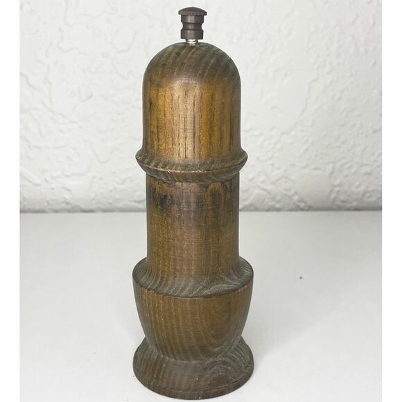 NEW Vintage MCM Wooden Pepper Mill, Handcrafted Grinding Peppercorns - Picture 1 of 7